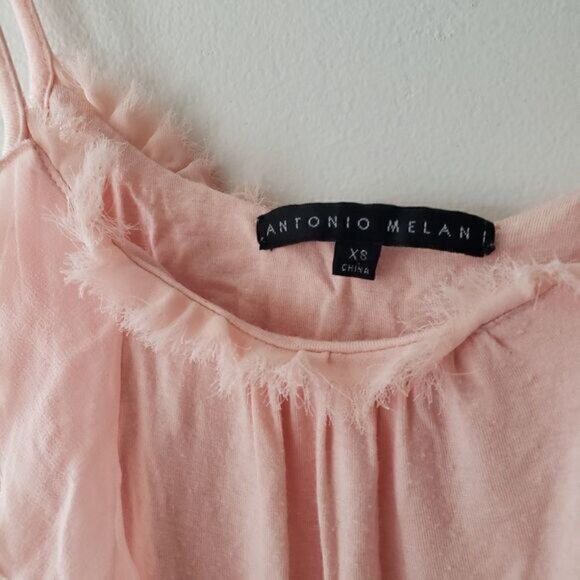 Antonio Melani Pink Sleeveless Ruffle Top Chiffon Detail - Picture 2 of 4